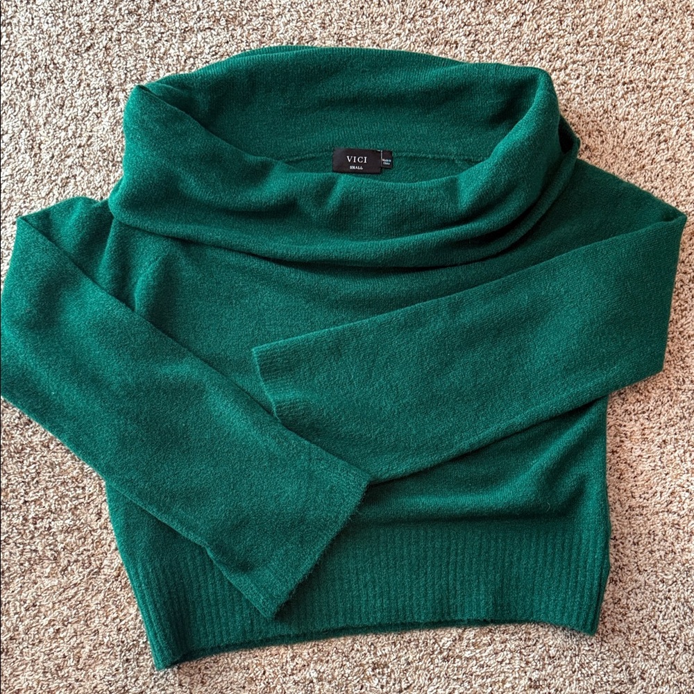 Vici Emerald Cowl Neck Sweater